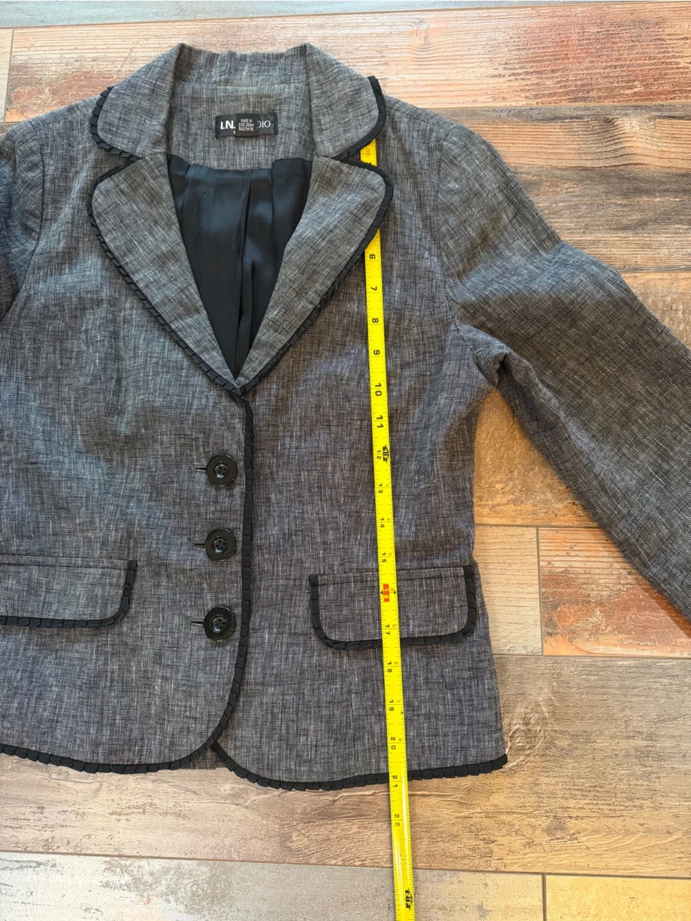 I.N. Studio Gray Notched Lapel Women's Blazer - Picture 10 of 10